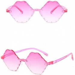Shield Gradient Colorful Hexagon Shaped Irregular Eye Sunglasses Retro Eyewear Fashion Radiation Protection - Pink - CP196EY6...