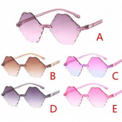 Shield Gradient Colorful Hexagon Shaped Irregular Eye Sunglasses Retro Eyewear Fashion Radiation Protection - Pink - CP196EY6...