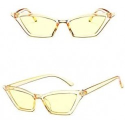 Goggle Retro Vintage Narrow Clout Goggles Plastic Frame Mirrored Flat Lenses Cat Eye Sunglasses for Women - A - C118X5C0URA $...