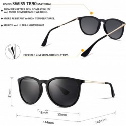 Square Vintage Fashion Sunglasses Unisex Polarized UV400 Lens MS51921 - Black Frame/Black Polarized Lens/Gold Temple - C3195T...