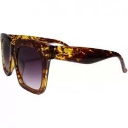 Oversized Oversize Retro Style Swag Hip Hop Rapper Fresh Dope Sunglasses Thick Frame - Black / Tortoise - C318Z0C3CCX $24.39
