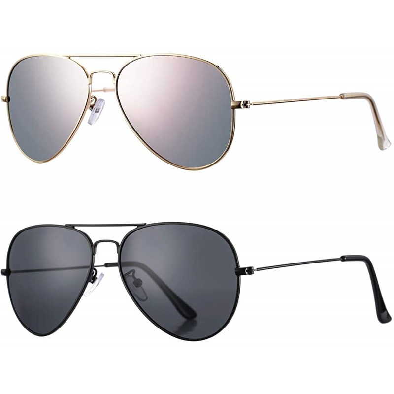 Rimless Classic Polarized Aviator Sunglasses for Men Women - 100% UV Protection - C118QT40Y0M $17.58