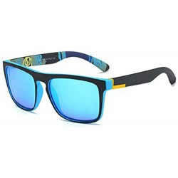 Square Oversized Square Men Women Polarized Sun Glasses Polarized Mirror Sunglasses Myopia Minus Lens - Blue - CW1904CTSHO $3...