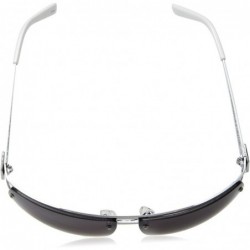 Semi-rimless Men's R1022 Semi-Rimless Rectangular Metal Sunglasses with 100% UV Protection- 65 mm - Silver - CJ129HH01QV $48.41