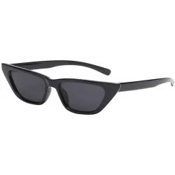 Goggle Vintage Narrow Cat Eye Sunglasses for Women Clout Goggles Plastic Frame - A - CH190NCIS6I $6.40