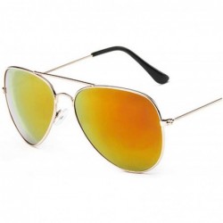 Square Aviation Sunglasses Women Brand Designer Mirror Retro Sun Glasses Pilot Vintage Female - Gold Red - CE198A3GTEX $61.09