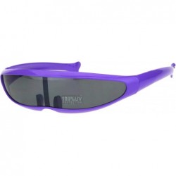 Shield Cyclops Robot Costume Sunglasses Party Rave Futuristic Shades UV 400 - Purple - CO18HADA6TI $19.20