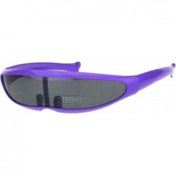 Shield Cyclops Robot Costume Sunglasses Party Rave Futuristic Shades UV 400 - Purple - CO18HADA6TI $11.37