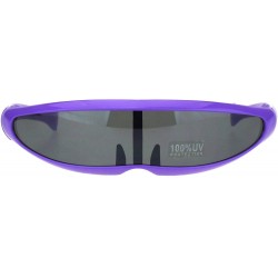 Shield Cyclops Robot Costume Sunglasses Party Rave Futuristic Shades UV 400 - Purple - CO18HADA6TI $11.37