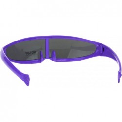 Shield Cyclops Robot Costume Sunglasses Party Rave Futuristic Shades UV 400 - Purple - CO18HADA6TI $11.37
