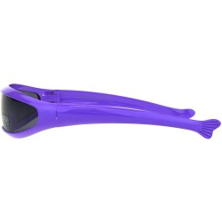 Shield Cyclops Robot Costume Sunglasses Party Rave Futuristic Shades UV 400 - Purple - CO18HADA6TI $11.37