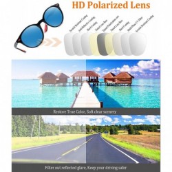 Round Vintage Polarized Classic Sunglasses for Men Women Lightweight Brand Sun Glasses - G Black Frame Blue Lens - CD18KIY2WA...