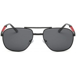 Rectangular Unisex Summer Polarized Folding Eyebrow Pencil Sunglasses Fashion Glasses Aviation Luxury Accessory (Red) - Red -...