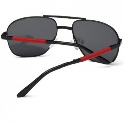 Rectangular Unisex Summer Polarized Folding Eyebrow Pencil Sunglasses Fashion Glasses Aviation Luxury Accessory (Red) - Red -...