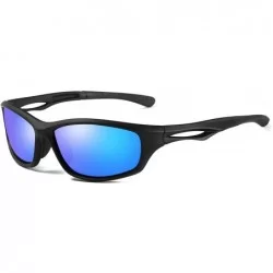 Sport Polarized Sports Sunglasses for Men/Women TR90 soft Frame Unisex Driving sun glasses for Cycling Fishing - Blue - CO18K...