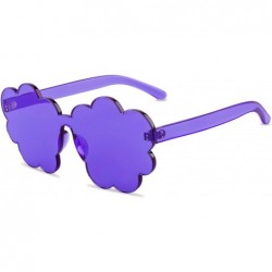 Oversized One Piece Rimless Sunglasses Transparent Candy Color Tinted Cloud shape Eyewear - Purple - C51945NDD3K $7.23