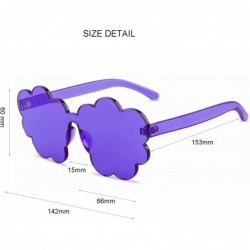 Oversized One Piece Rimless Sunglasses Transparent Candy Color Tinted Cloud shape Eyewear - Purple - C51945NDD3K $7.23