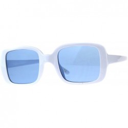 Rectangular Square Rectangular Frame Sunglasses Womens Vintage Fashion Shades - White (Blue) - C018DASMXXZ $19.09