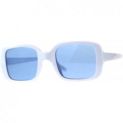 Rectangular Square Rectangular Frame Sunglasses Womens Vintage Fashion Shades - White (Blue) - C018DASMXXZ $10.98