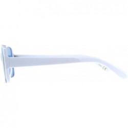 Rectangular Square Rectangular Frame Sunglasses Womens Vintage Fashion Shades - White (Blue) - C018DASMXXZ $10.98