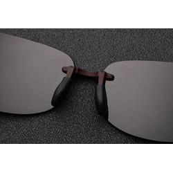 Rimless Polarized Sunglasses Driving Sun Glasses for Men Women Tr90 Unbreakable Frame - Brown - CQ180ZW6T3C $35.86