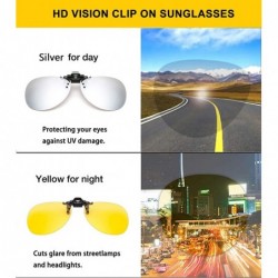 Aviator Polarized Clip-on Aviator Sunglasses Anti-glare UV Protection Sunglasses for Prescription Glasses - Silver - CM18H7M8...