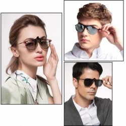 Aviator Polarized Clip-on Aviator Sunglasses Anti-glare UV Protection Sunglasses for Prescription Glasses - Silver - CM18H7M8...