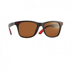 Square Men's Polarized Fashion Sunglasses Classic Box Sunglasses Men's Casual Large Frame Sunglasses - F - C218SX494D9 $16.54
