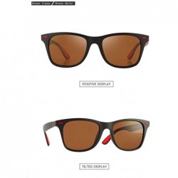 Square Men's Polarized Fashion Sunglasses Classic Box Sunglasses Men's Casual Large Frame Sunglasses - F - C218SX494D9 $7.01
