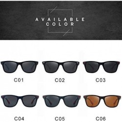 Square Men's Polarized Fashion Sunglasses Classic Box Sunglasses Men's Casual Large Frame Sunglasses - F - C218SX494D9 $7.01