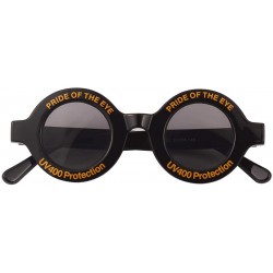 Oversized Oversize Fashion Thick Bold Frame Round Sunglasses Anti-UV Outdoor Colorful Glasses - Black - CH192EAXL7Z $23.42