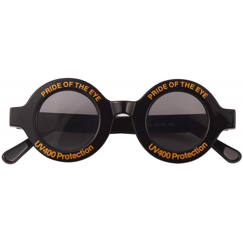 Oversized Oversize Fashion Thick Bold Frame Round Sunglasses Anti-UV Outdoor Colorful Glasses - Black - CH192EAXL7Z $14.05