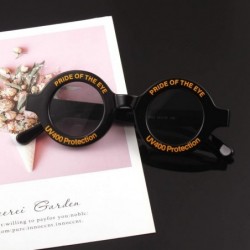 Oversized Oversize Fashion Thick Bold Frame Round Sunglasses Anti-UV Outdoor Colorful Glasses - Black - CH192EAXL7Z $14.05
