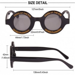 Oversized Oversize Fashion Thick Bold Frame Round Sunglasses Anti-UV Outdoor Colorful Glasses - Black - CH192EAXL7Z $14.05