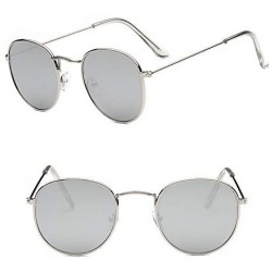 Round Sunglasses Mirror Classic Glasses Driving - Silversilver - C2198MWO8CK $26.67