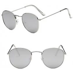 Round Sunglasses Mirror Classic Glasses Driving - Silversilver - C2198MWO8CK $10.88