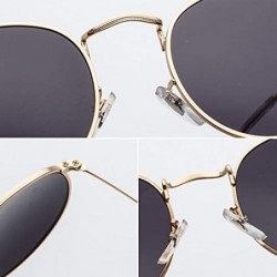 Round Sunglasses Mirror Classic Glasses Driving - Silversilver - C2198MWO8CK $10.88