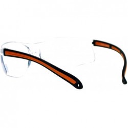 Sport Clear Lens Protective Safety Glasses UV 400 ANSI Z87.1+ Half Rim Sporty - Orange - CV18905QMRA $8.78
