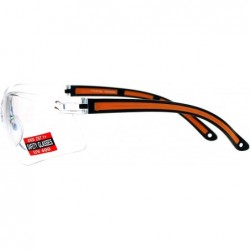Sport Clear Lens Protective Safety Glasses UV 400 ANSI Z87.1+ Half Rim Sporty - Orange - CV18905QMRA $8.78