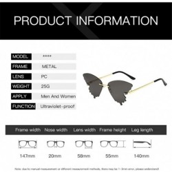 Goggle 2020 Butterfly Rimless Sunglasses Women Fashion Metal Driving Glasses - Grey - CO199CH767M $13.34