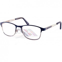 Rectangular Fashion Multifocal Progressive Reader Rectangle Square Metal Frame Spring Hinge A301 - Blue - CG1967SEWMQ $18.40