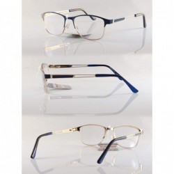 Rectangular Fashion Multifocal Progressive Reader Rectangle Square Metal Frame Spring Hinge A301 - Blue - CG1967SEWMQ $18.40