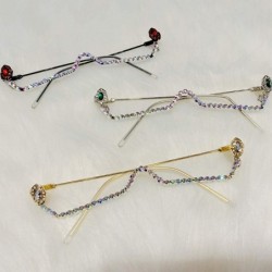 Round Fashion Eyeglasses Lensless Pendant Glasses silver - CN198ZAZHHI $74.76
