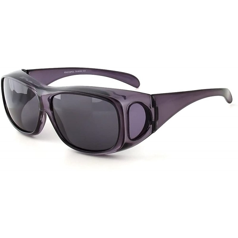 Oval 43199 Polarized Over Sunglasses - Charcoal - CE11E7JLW31 $14.54