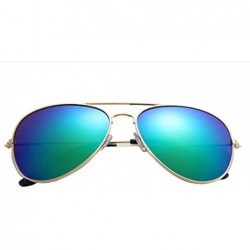 Oversized Sunglasses protection Polarized Designer Vacation - Gold Green - CF190QYUYH8 $11.50