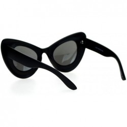 Oversized Super Oversized Cateye Sunglasses Cat Womens Fashion Mirror Lens UV 400 - Matte Black - CS12GZ8IUDB $9.91