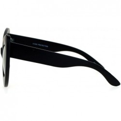 Oversized Super Oversized Cateye Sunglasses Cat Womens Fashion Mirror Lens UV 400 - Matte Black - CS12GZ8IUDB $9.91