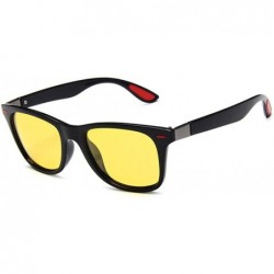 Square Classic Square Sunglasses Men Women Vintage Eyewear Driving Sun glasses - Black Yellow - C7197M36O30 $12.05