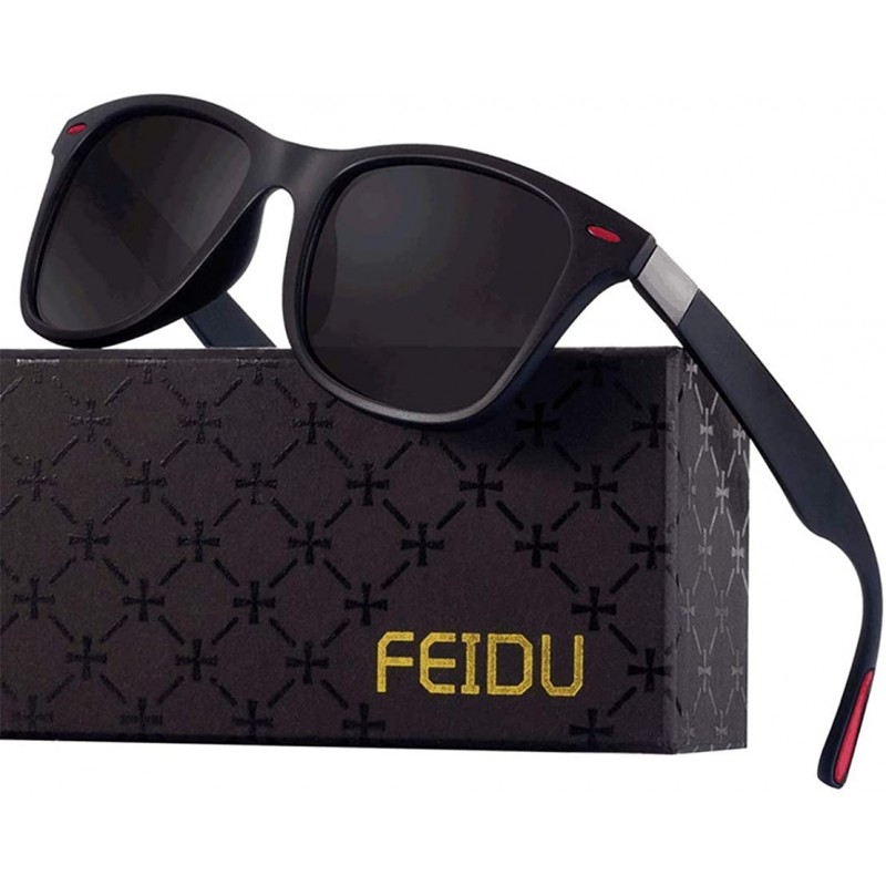 Round Polarized Sunglasses for Men Retro - Polarized Sunglasses for Men Sunglasses Man FD2150 - 1-a-black/Red - C8185NS54MG $...