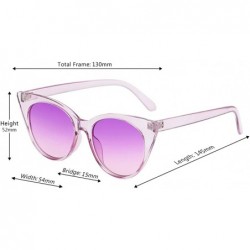 Cat Eye Unisex Vintage Translucent Tint Cat Eye Plastic Lenses Sunglasses - Purple - CF18NI67QIK $10.58